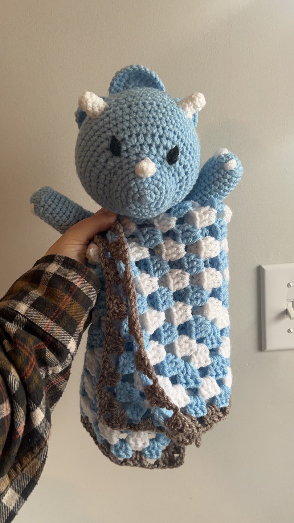 Blue dino blanket - made to order