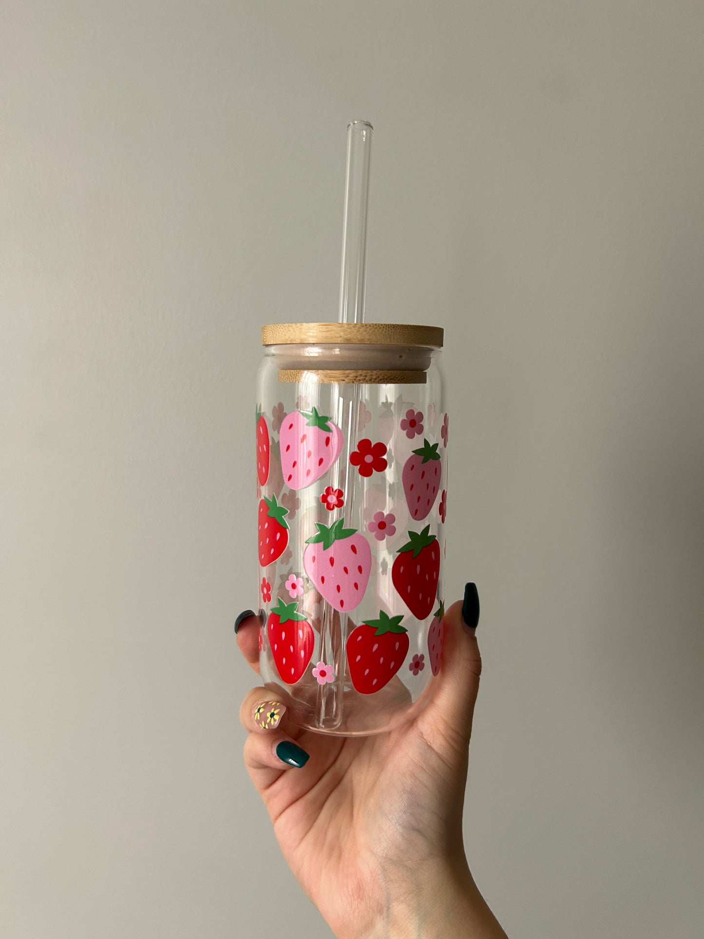 Strawberry Glass Can