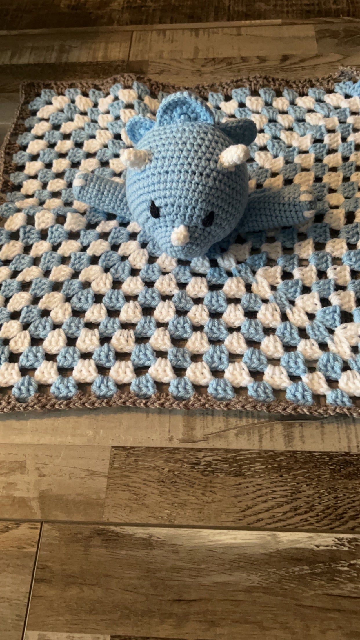Blue dino blanket - made to order