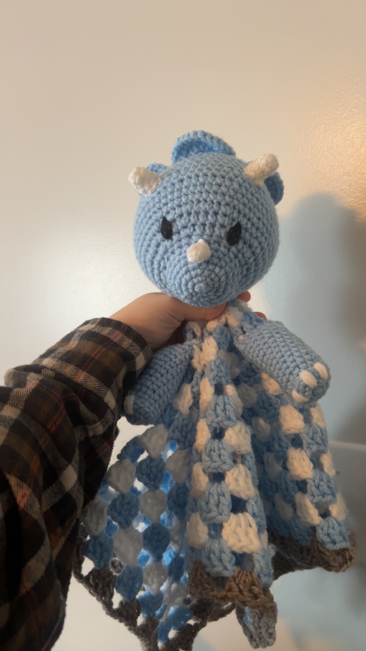 Blue dino blanket - made to order