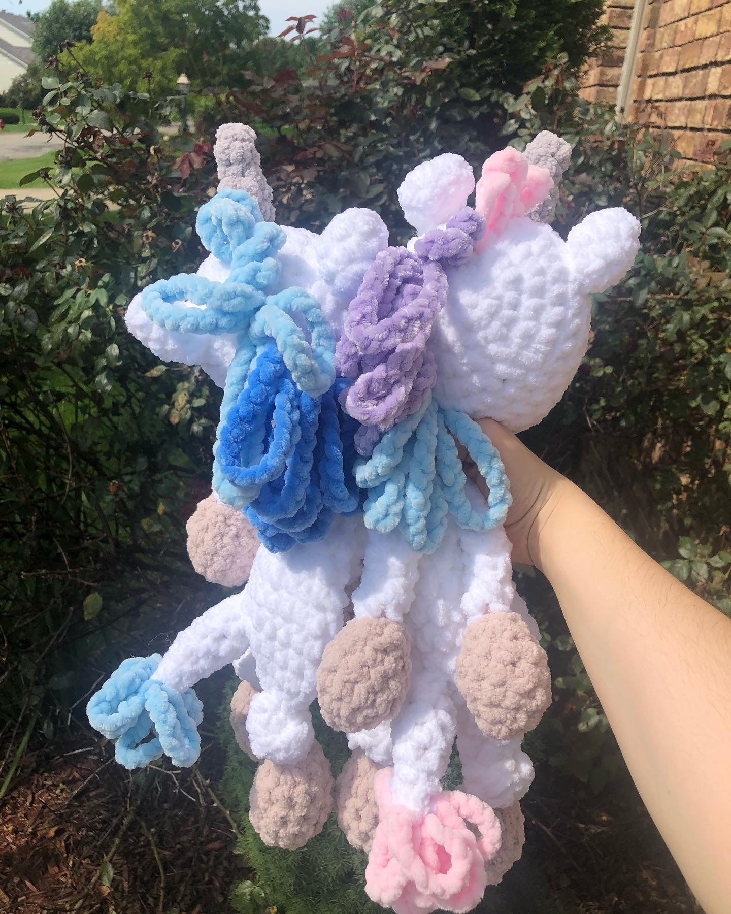 Unicorn Lovey/Stuffy, Blue Mane Unicorn Lovey