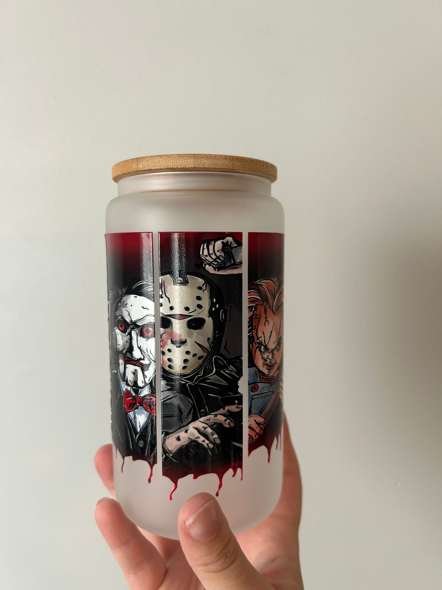 Horror Characters Glass Can