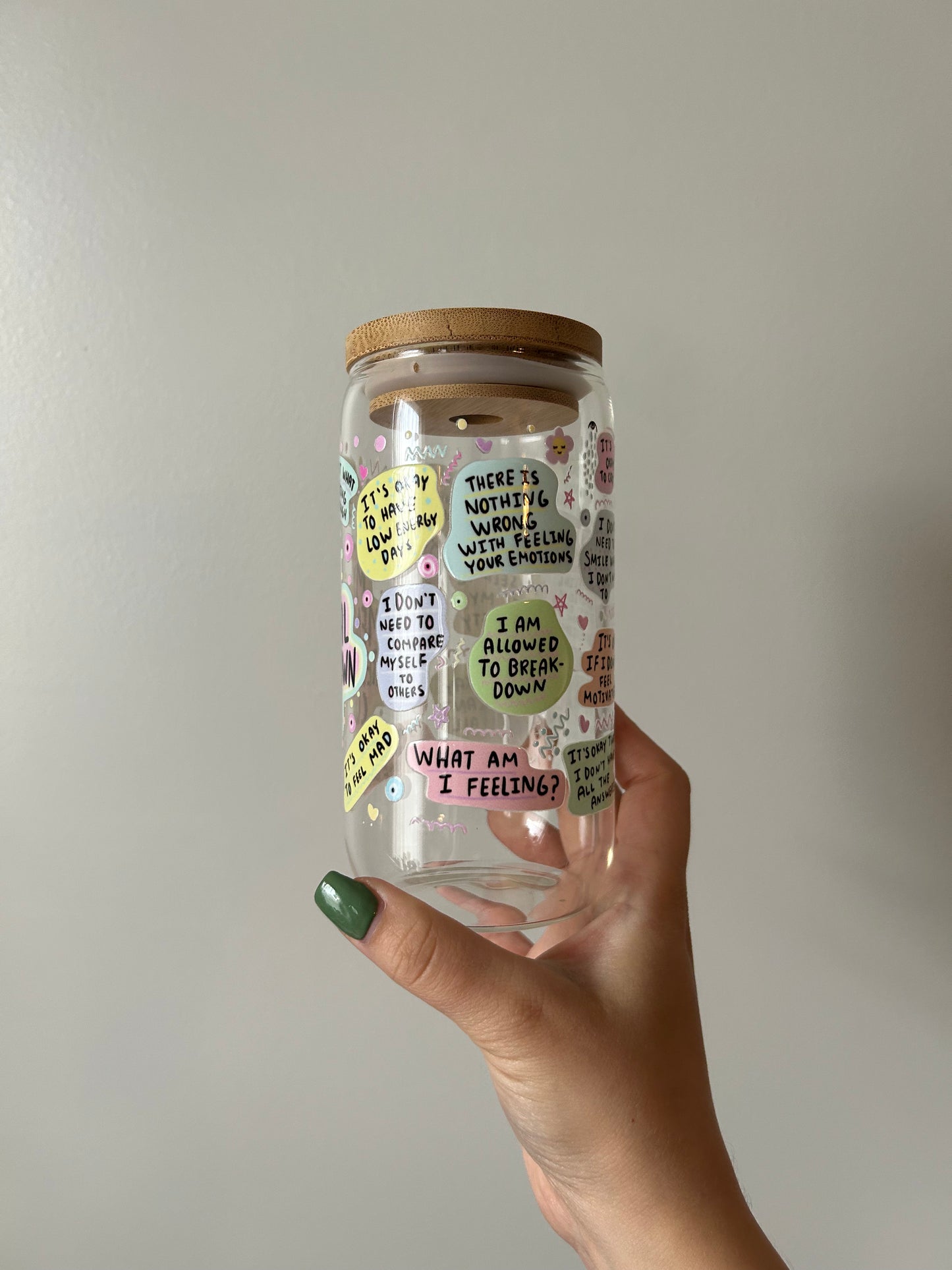 Mental Breakdown Affirmation Glass Can