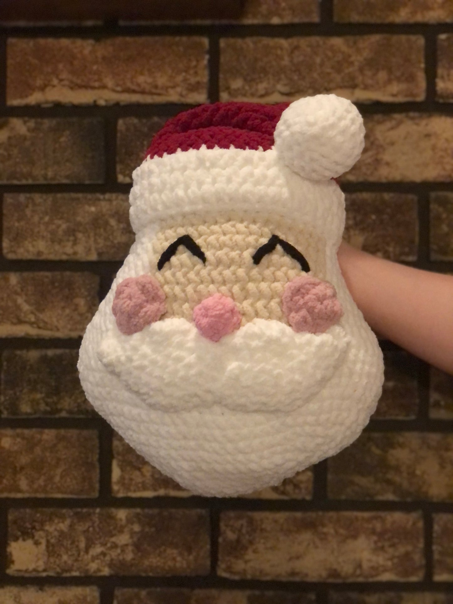 Santa Pillow, Decorative Holiday Pillow - Made to Order