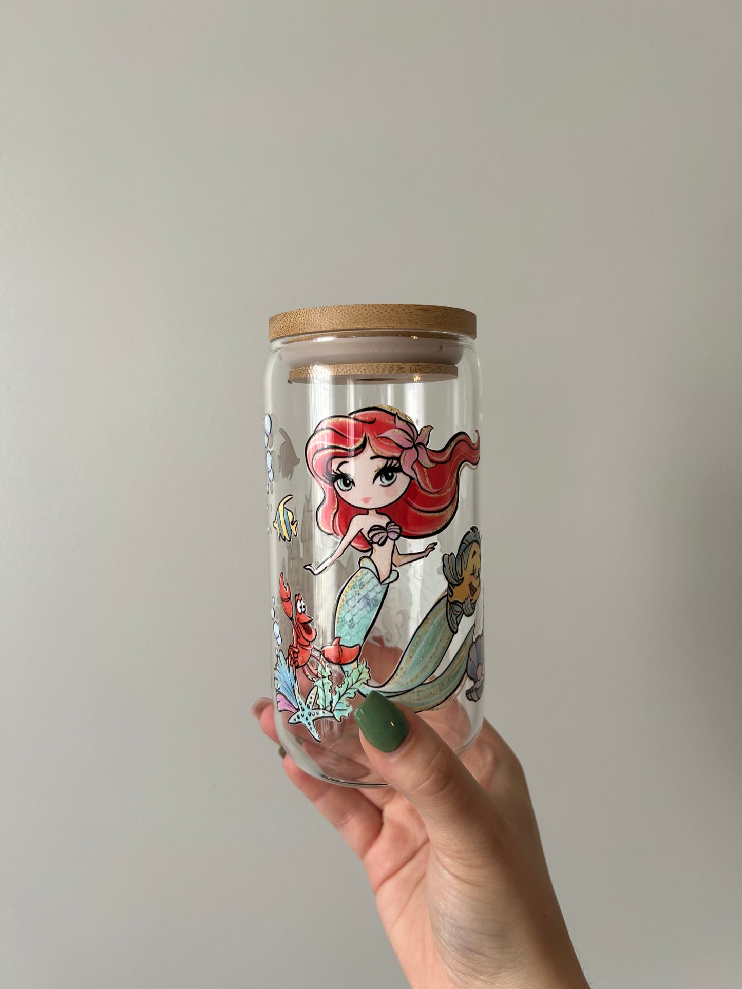 Mermaid Princess Glass Can