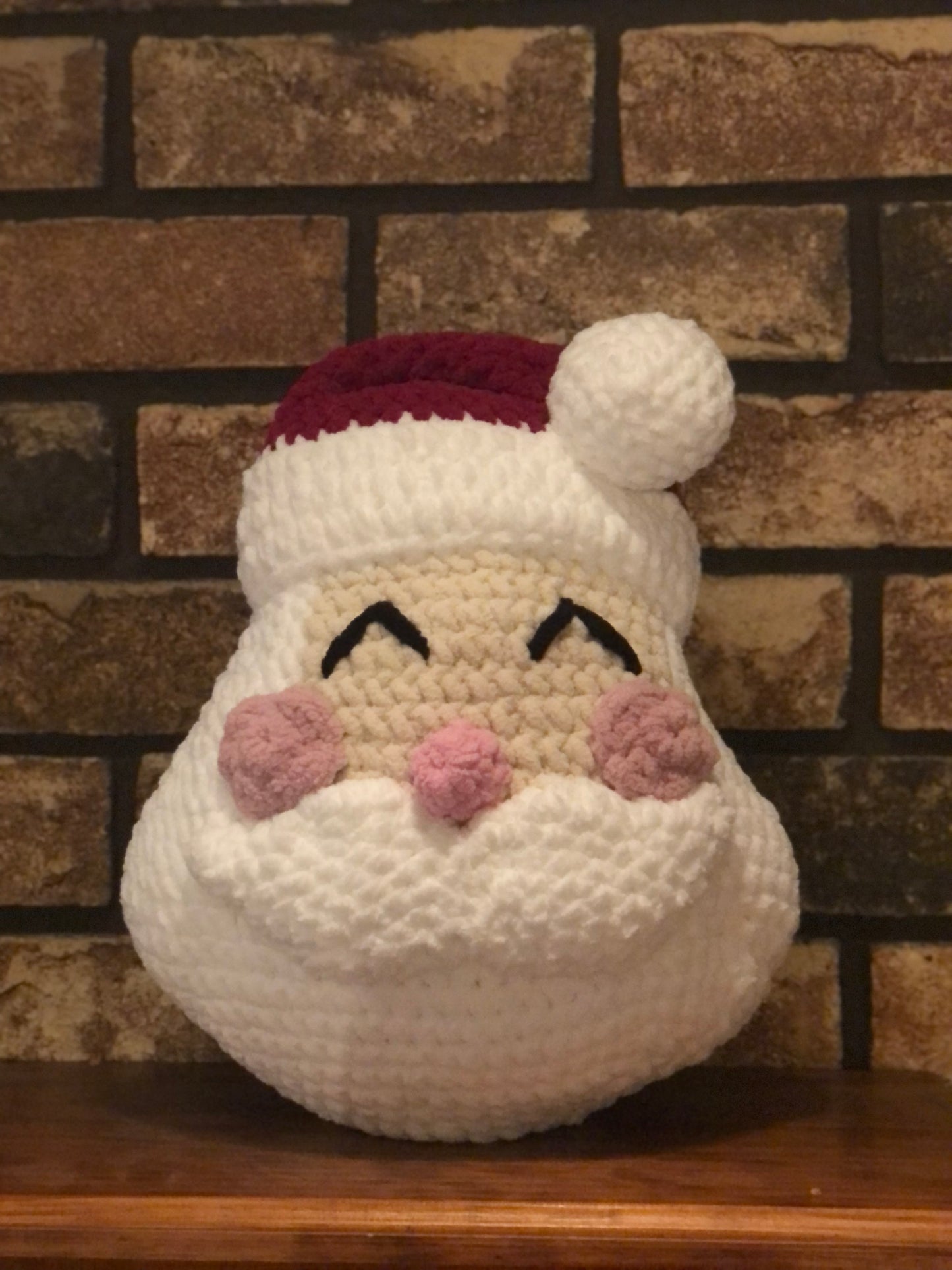 Santa Pillow, Decorative Holiday Pillow - Made to Order