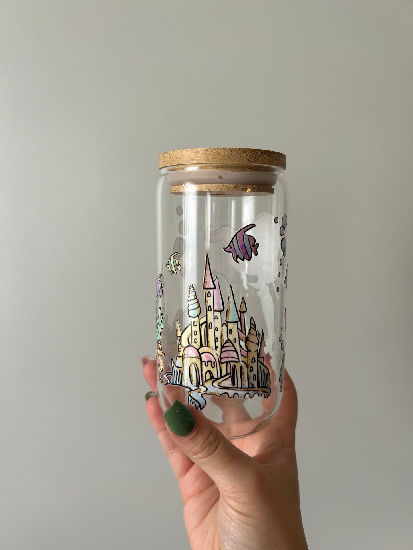 Mermaid Princess Glass Can