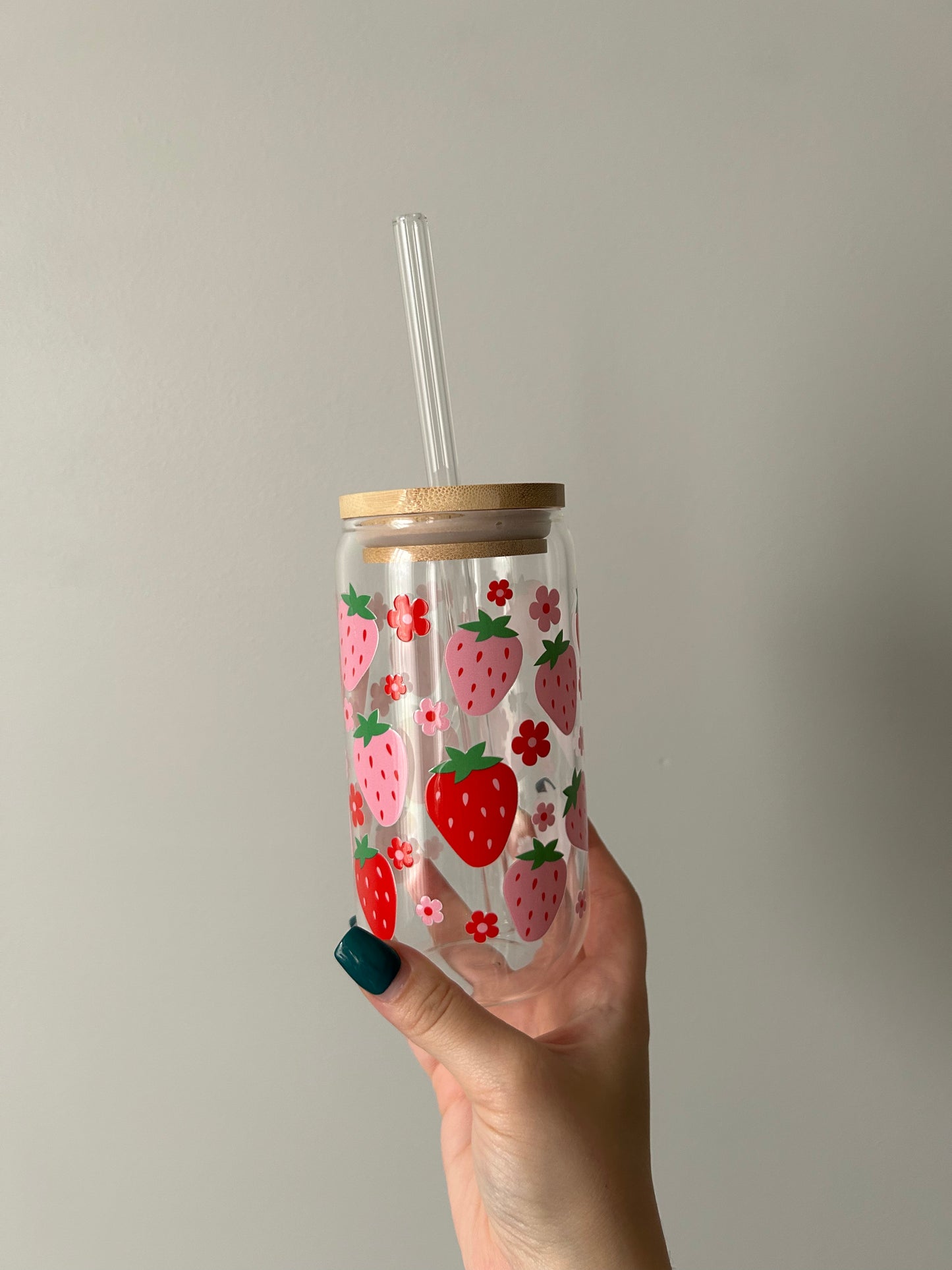 Strawberry Glass Can