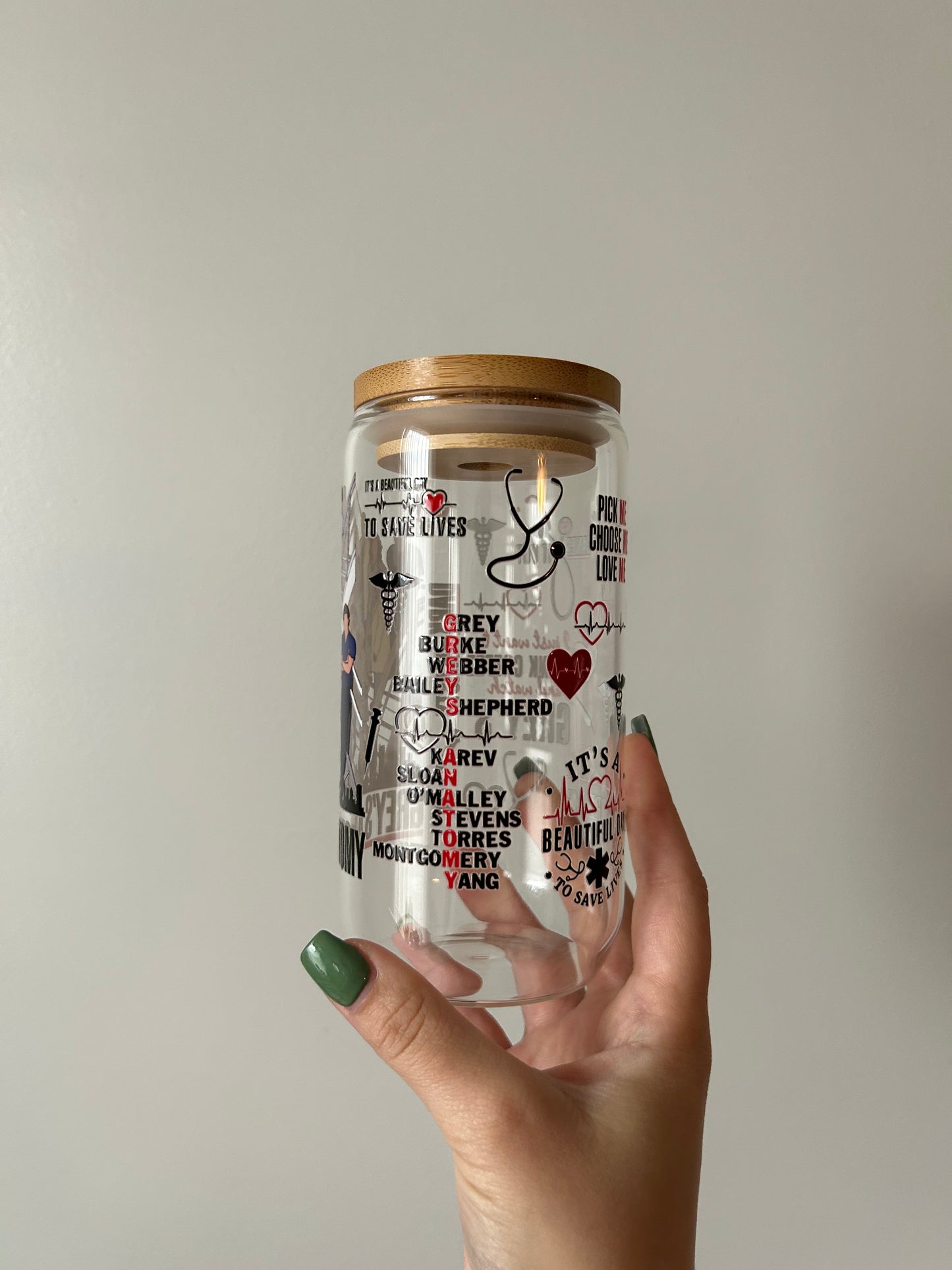 Grey's Anatomy Glass Can