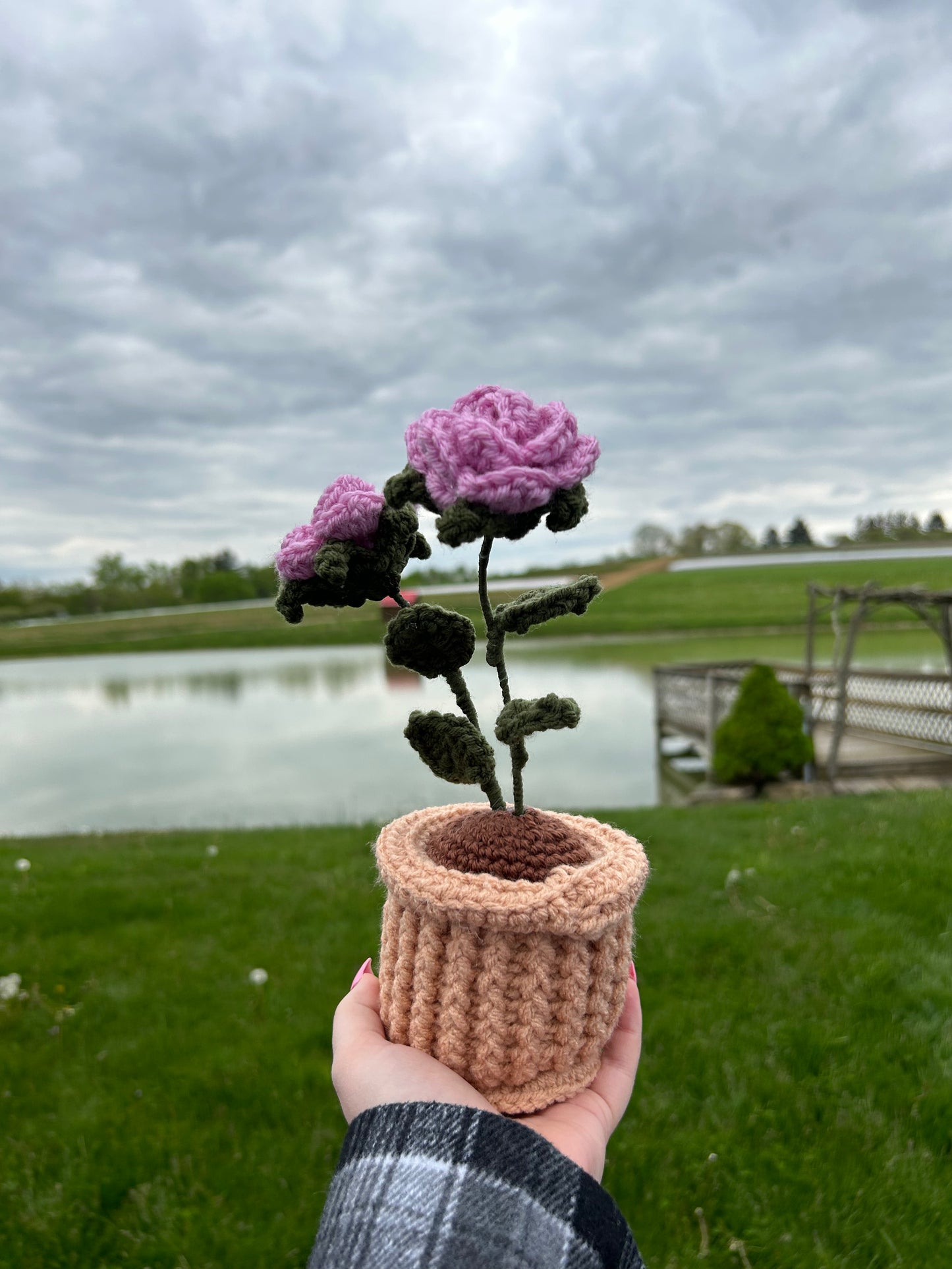 Pink Potted Flower- Made to Order