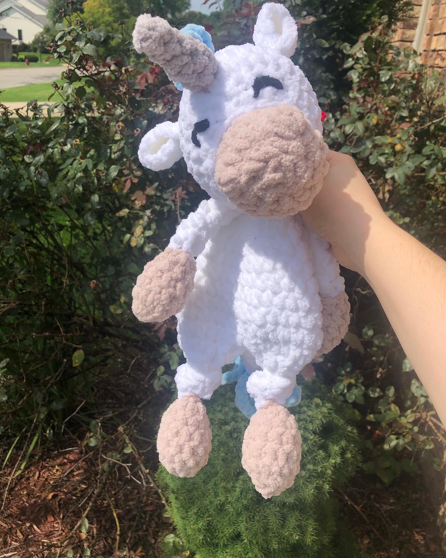 Unicorn Lovey/Stuffy, Blue Mane Unicorn Lovey