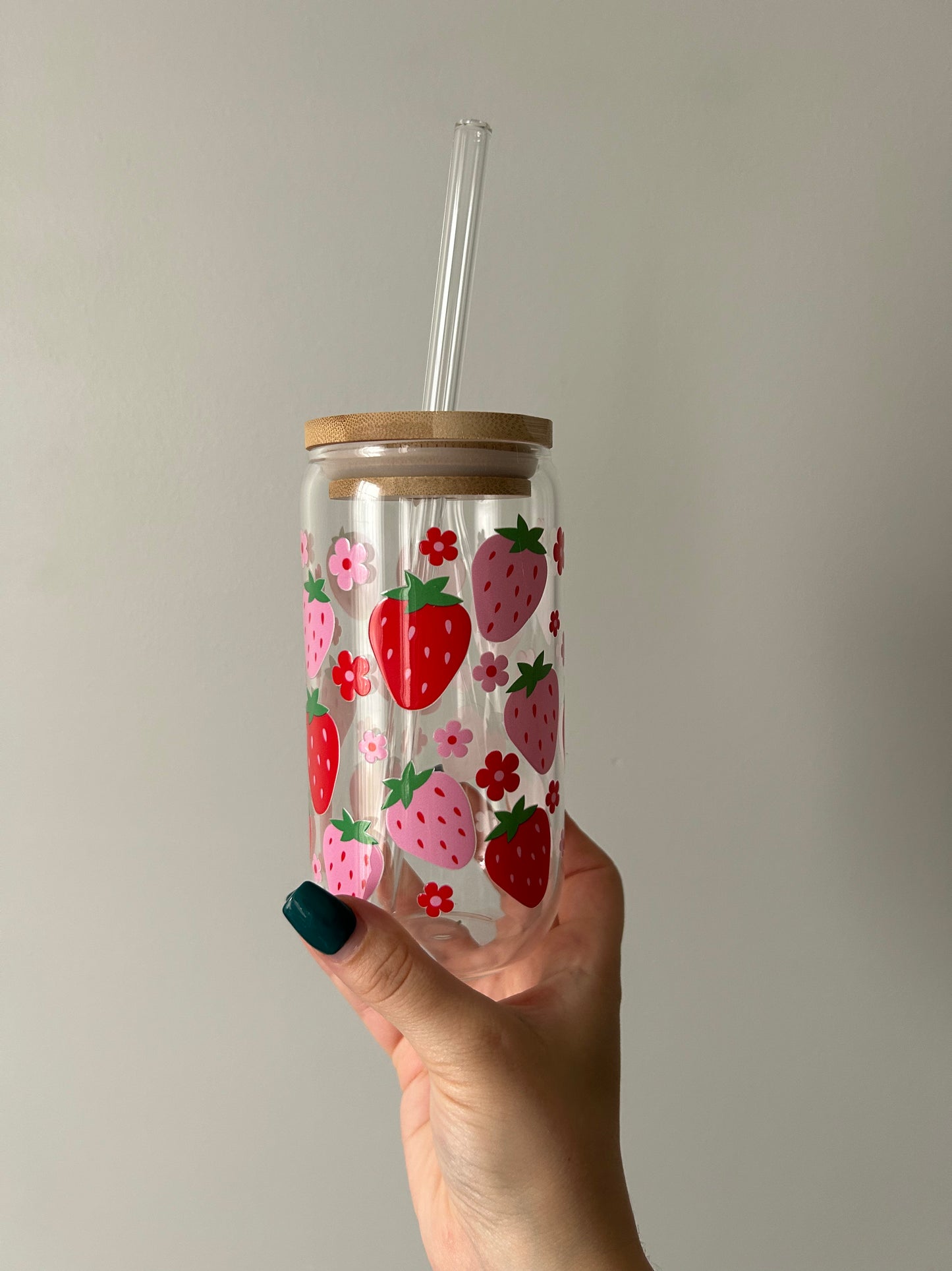 Strawberry Glass Can
