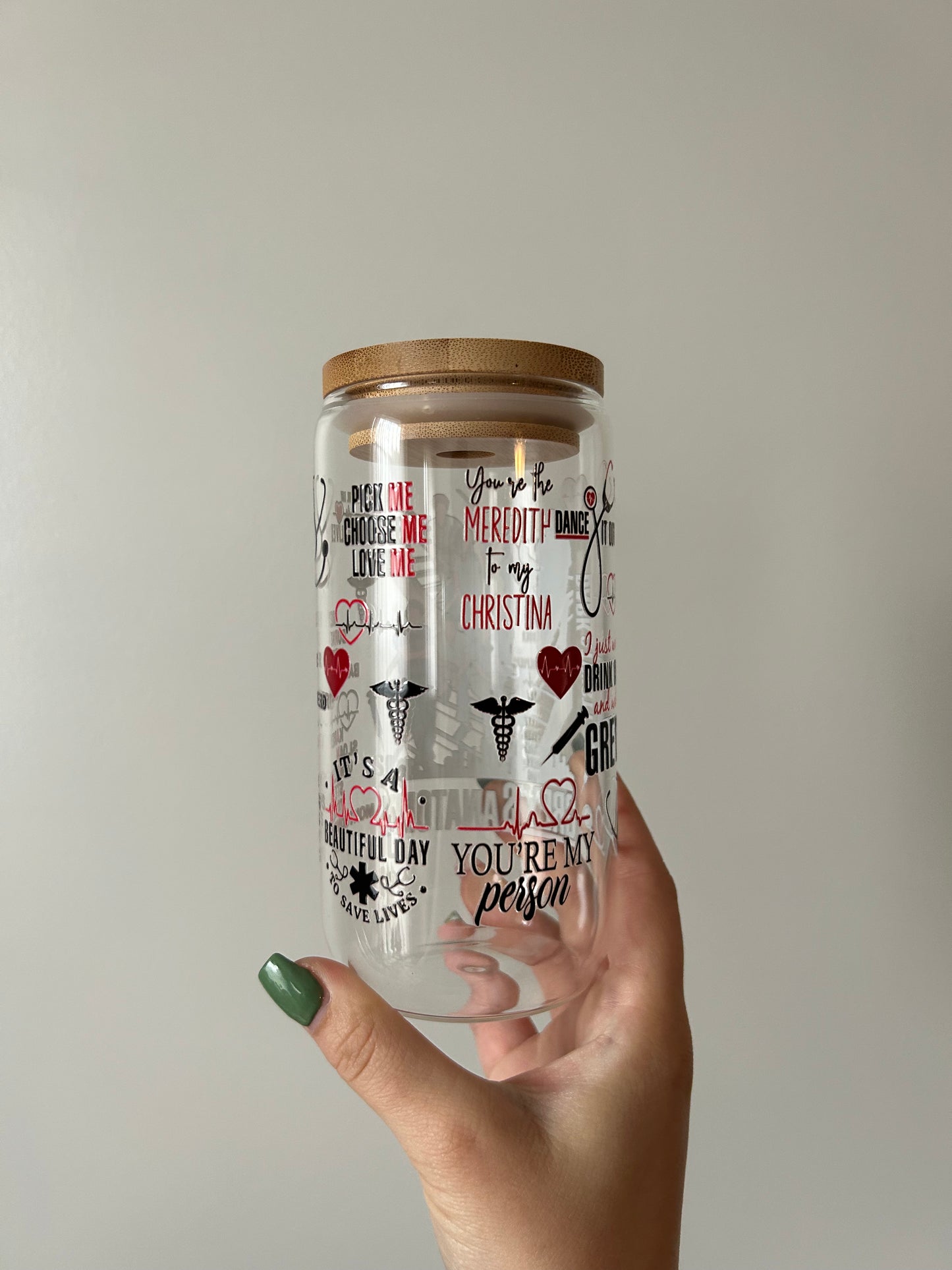 Grey's Anatomy Glass Can
