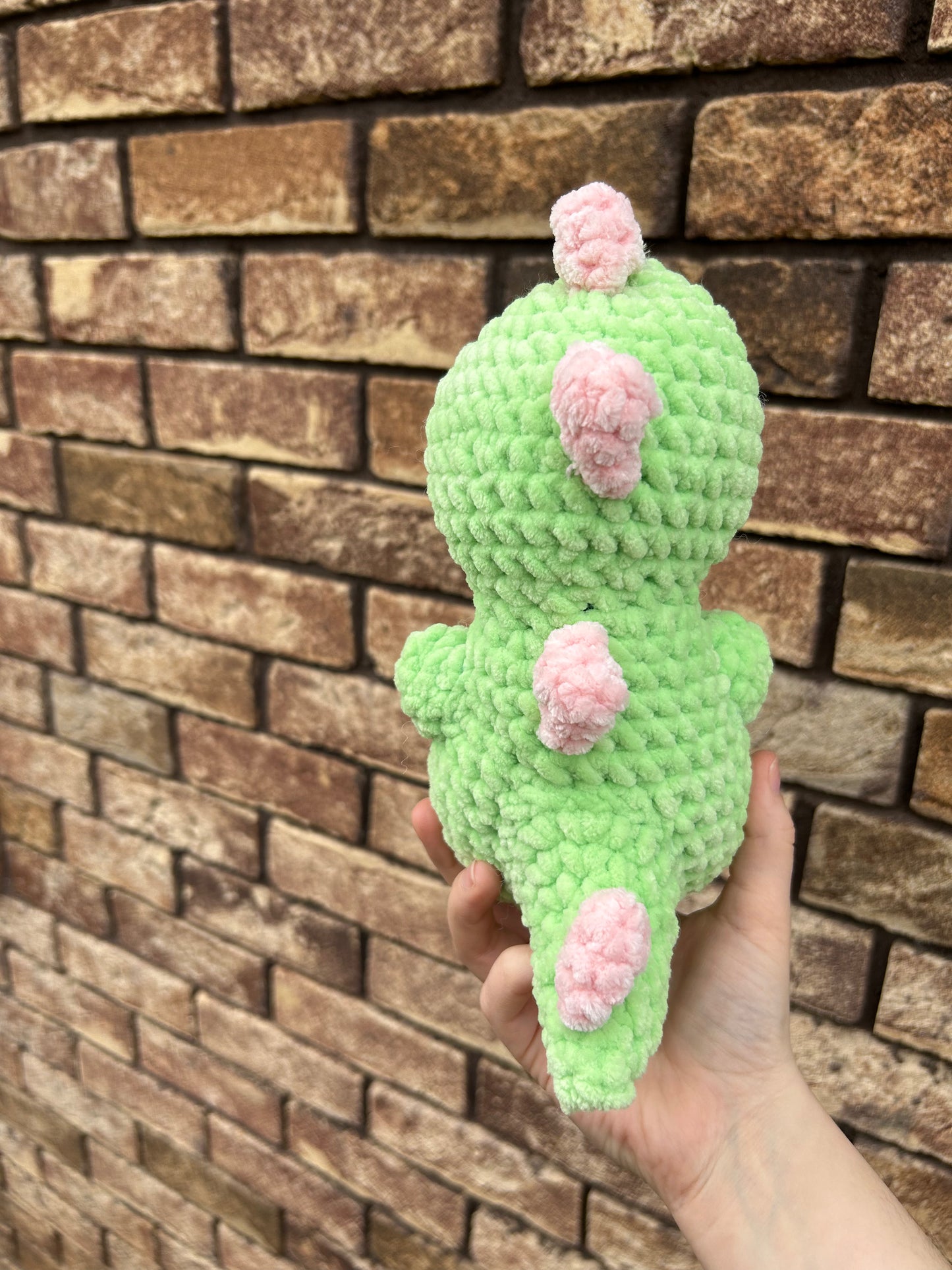 Green and Pink Dino Plushie - Made to Order