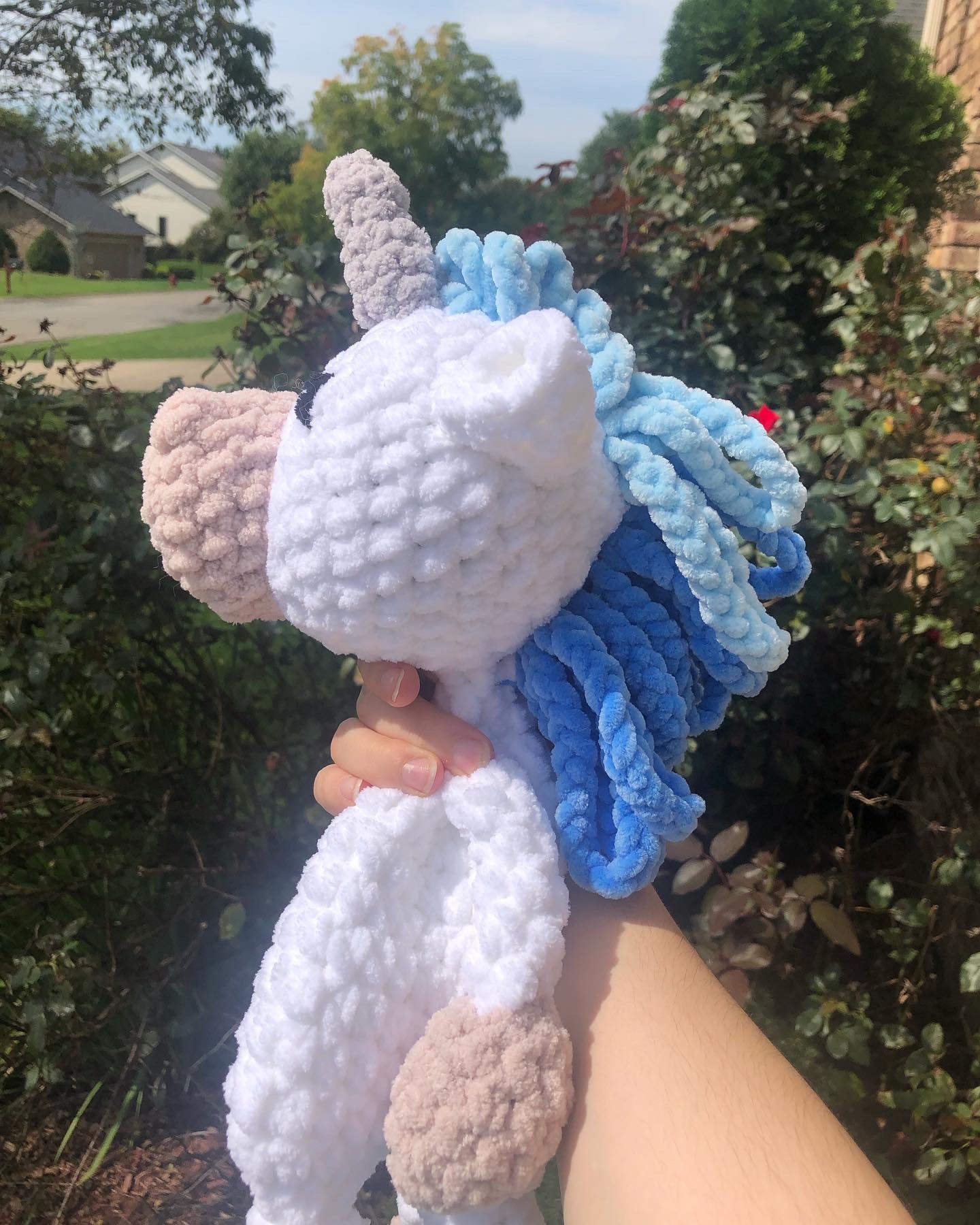 Unicorn Lovey/Stuffy, Blue Mane Unicorn Lovey