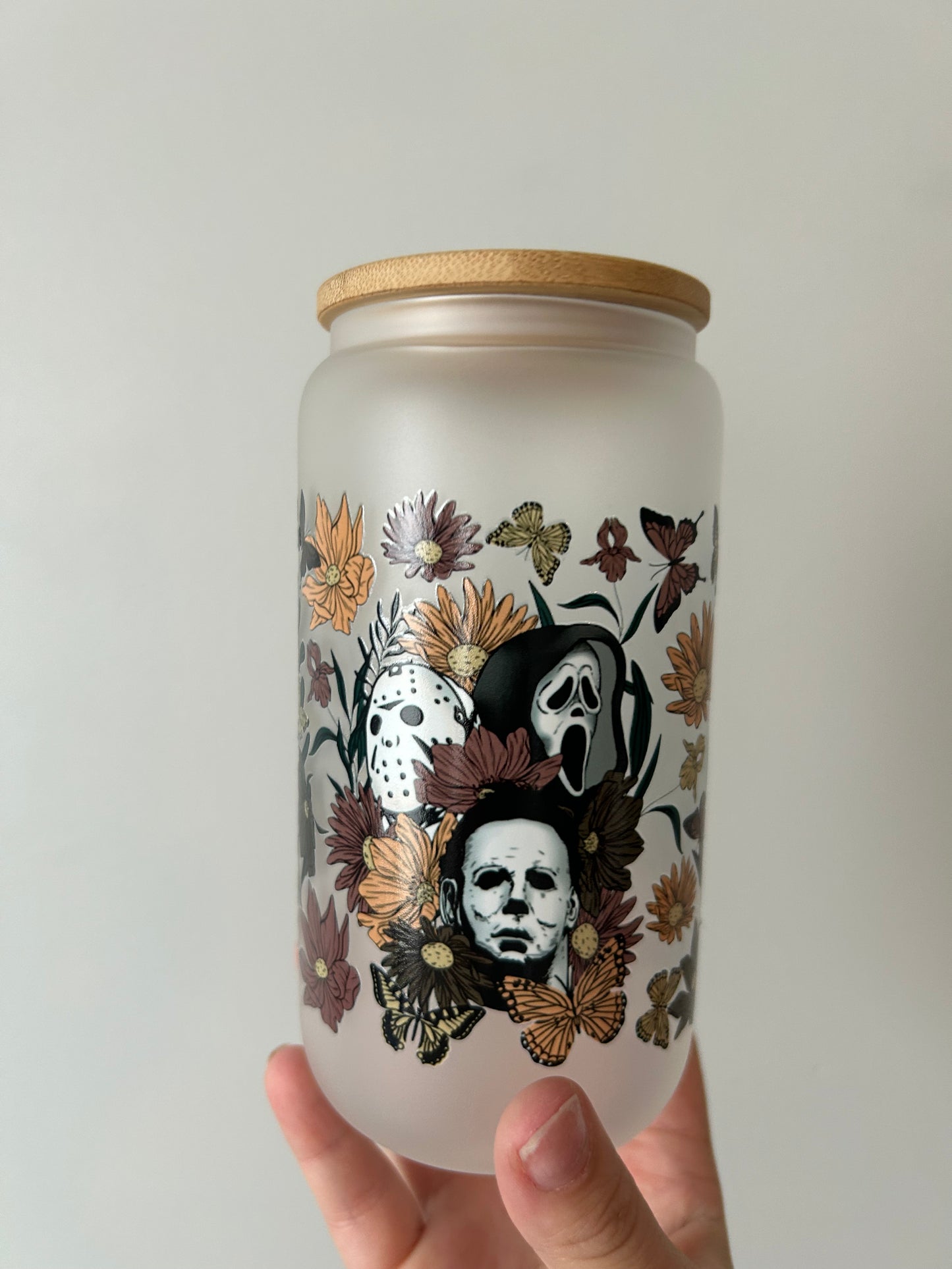 Boys of Fall Frosted Glass Can