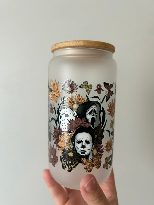 Boys of Fall Frosted Glass Can