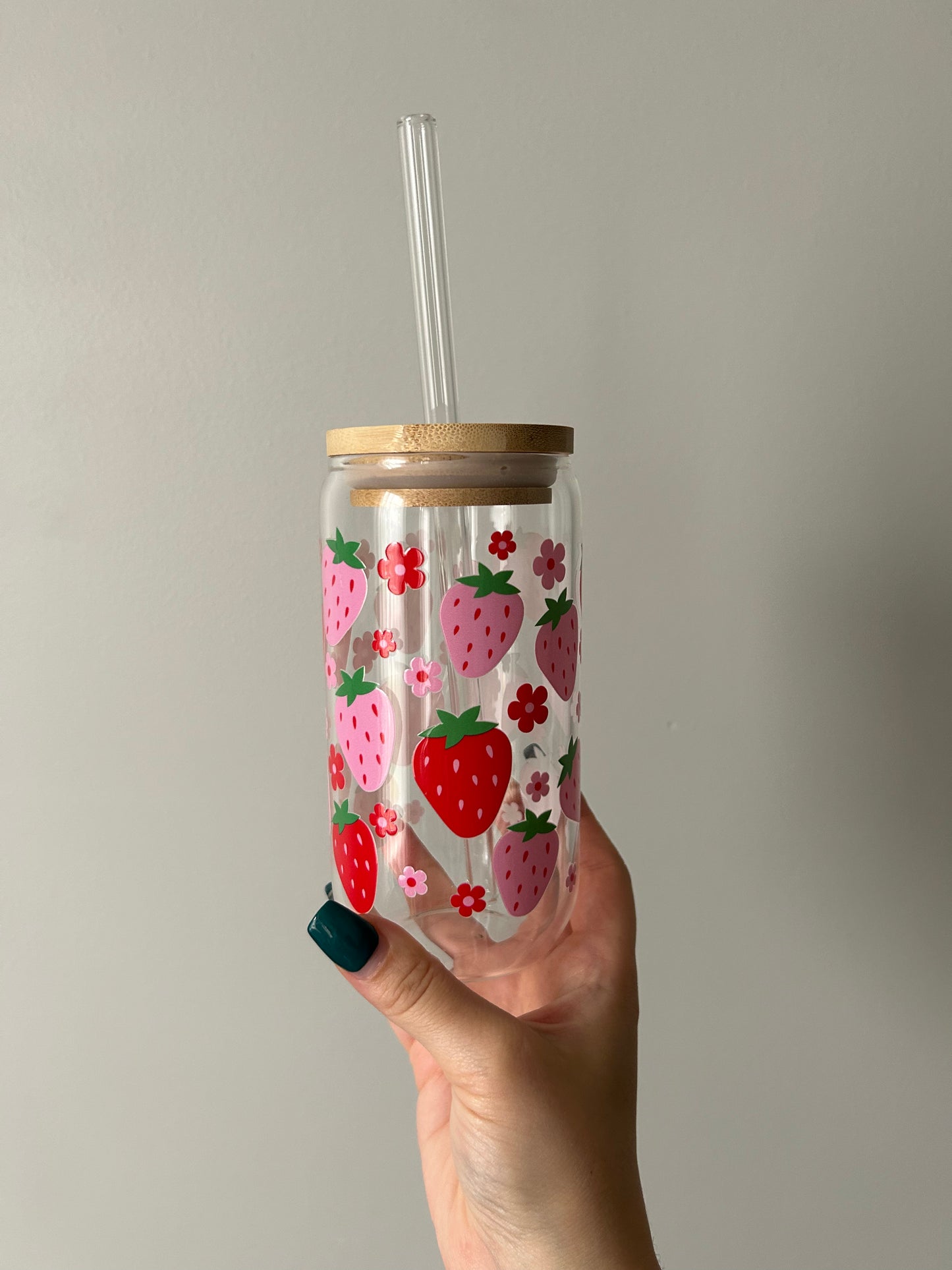 Strawberry Glass Can