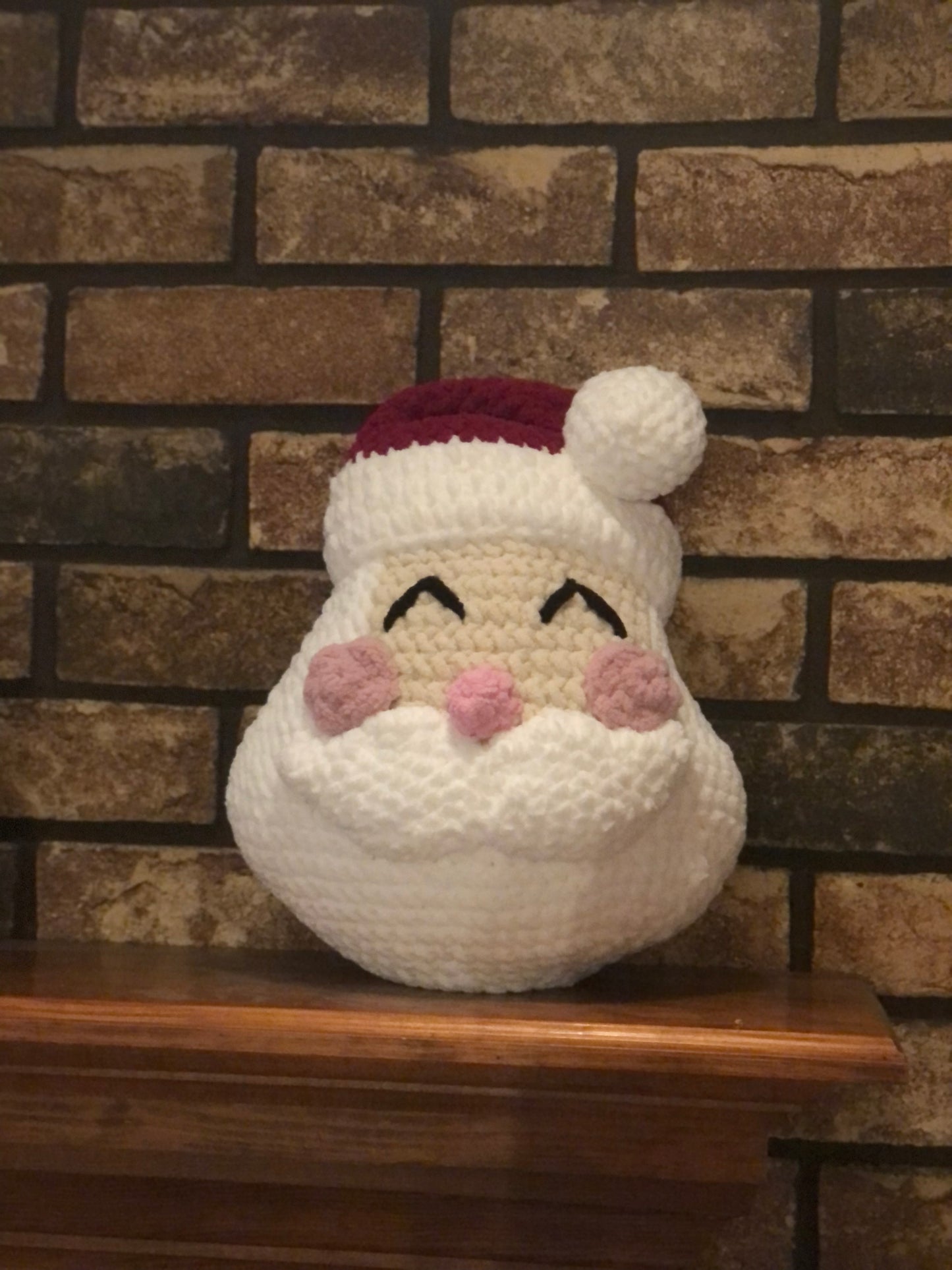Santa Pillow, Decorative Holiday Pillow - Made to Order