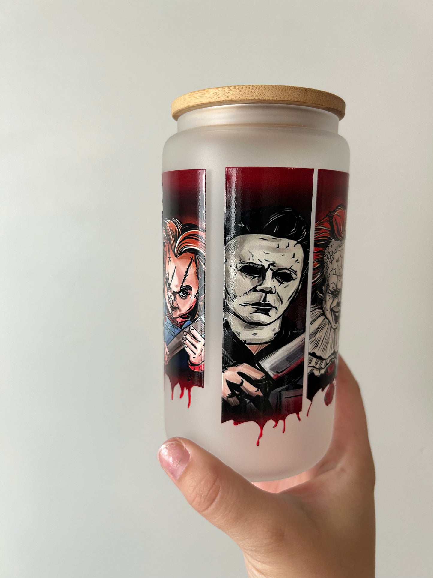 Horror Characters Glass Can