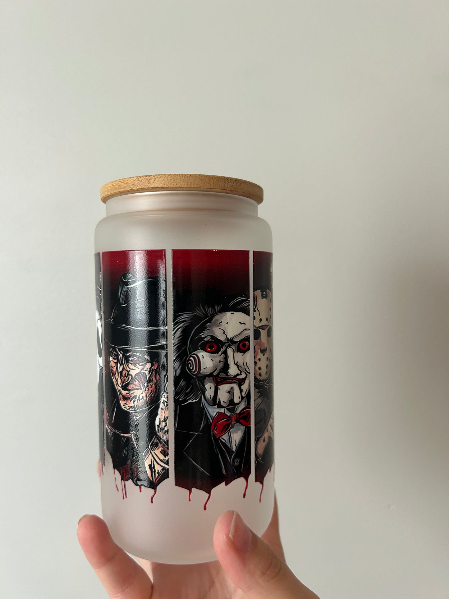 Horror Characters Glass Can
