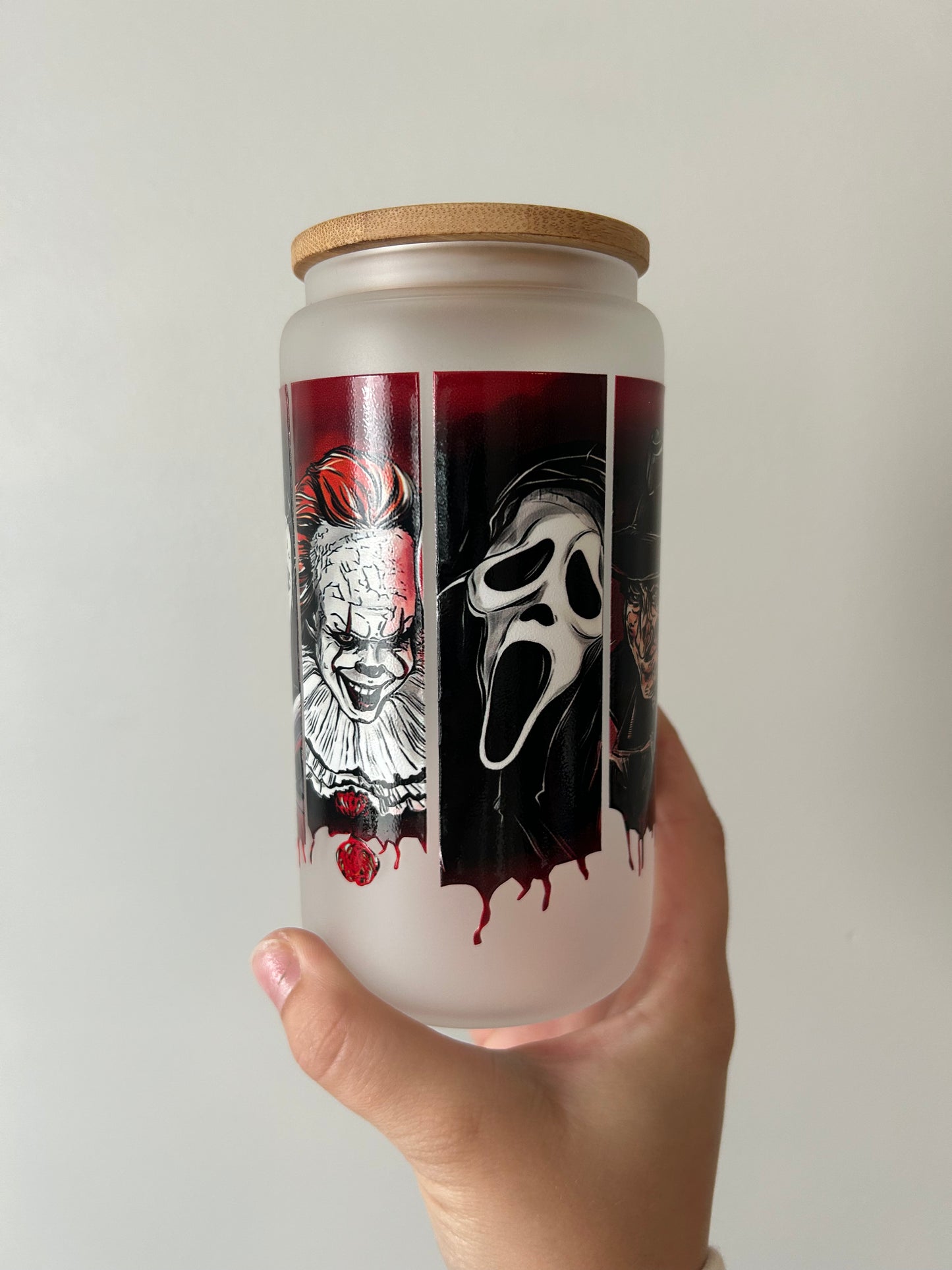 Horror Characters Glass Can