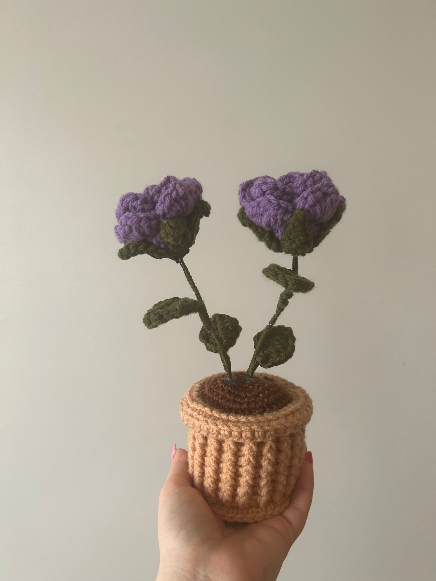 Purple Potted Flowers- Made to Order