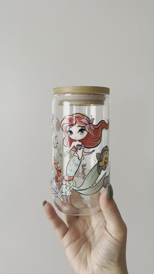 Mermaid Princess Glass Can